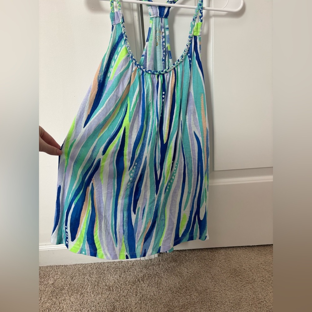 Lilly Pulitzer aleida cotton tank top racerback - Picture 4 of 7